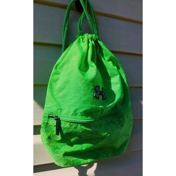 Under Armour Backpack Green Drawstring Tote Bag RN#104409 Bookbag - Picture 3 of 14